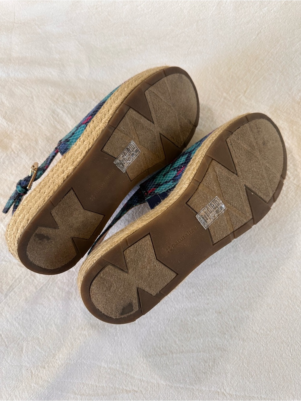 Naturalizer 7.5 Blue Snake-Print Espadrille Slingback Sandals - Picture 8 of 10